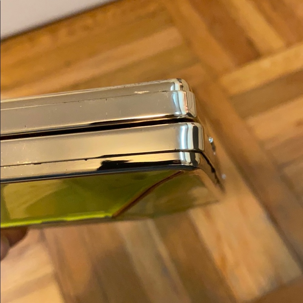 Kate Spade ♠️ lime green & gold clutch or purse - Picture 8 of 11